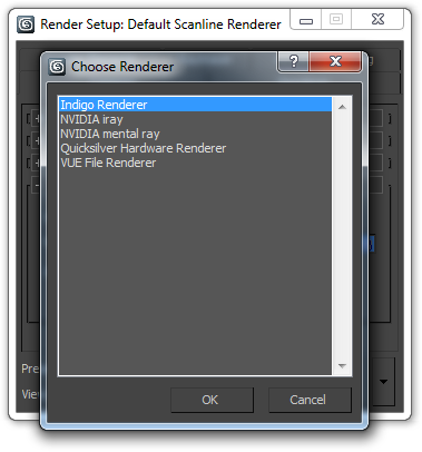 Select Indigo Renderer from renderers list