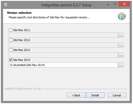 Select which 3ds Max versions you'd like to use