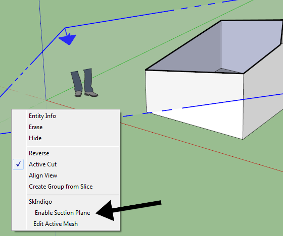 Enabling the section plane