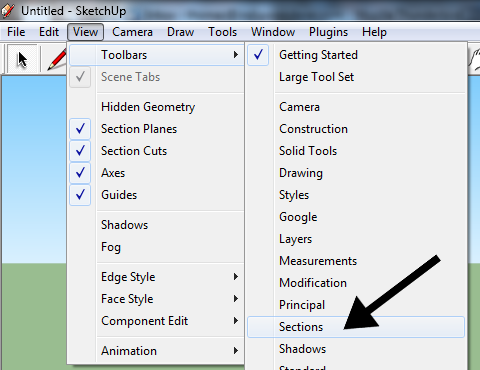 Enabling the Sections toolbar